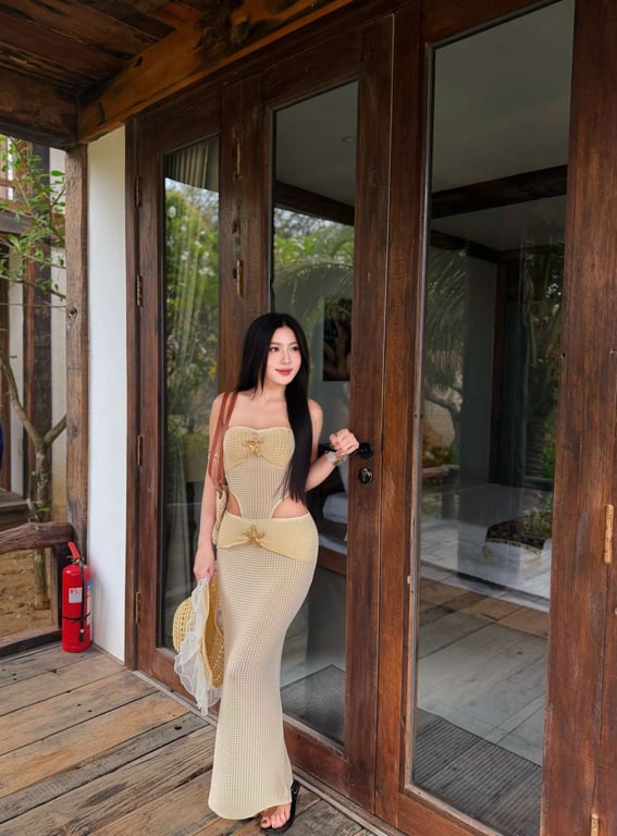 Set sơ mi chấm bi siết eo