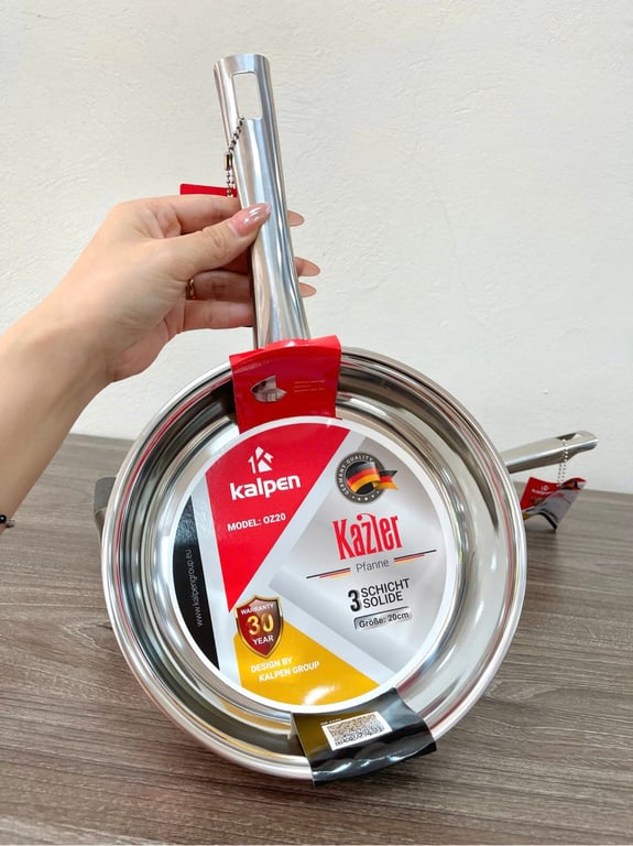 CHẢO INOX 3 LỚP LIỀN KHỐI KALPEN KAZLER 16 20 24CM