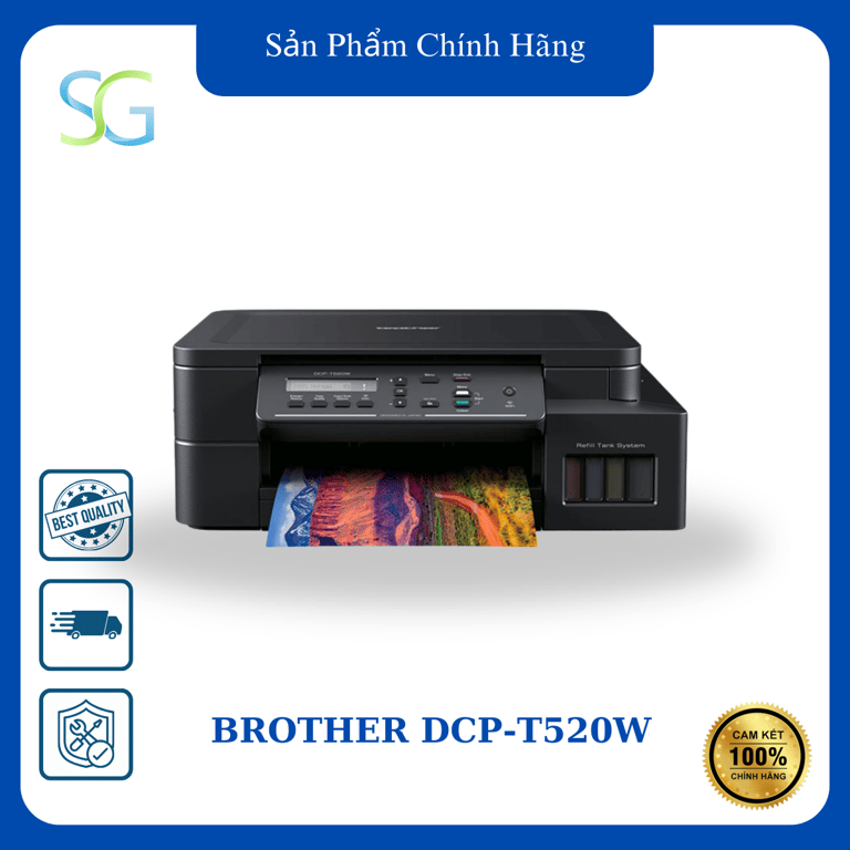 Máy In Brother DCP-T520W - In Phun Màu Đa Năng Chính Hãng