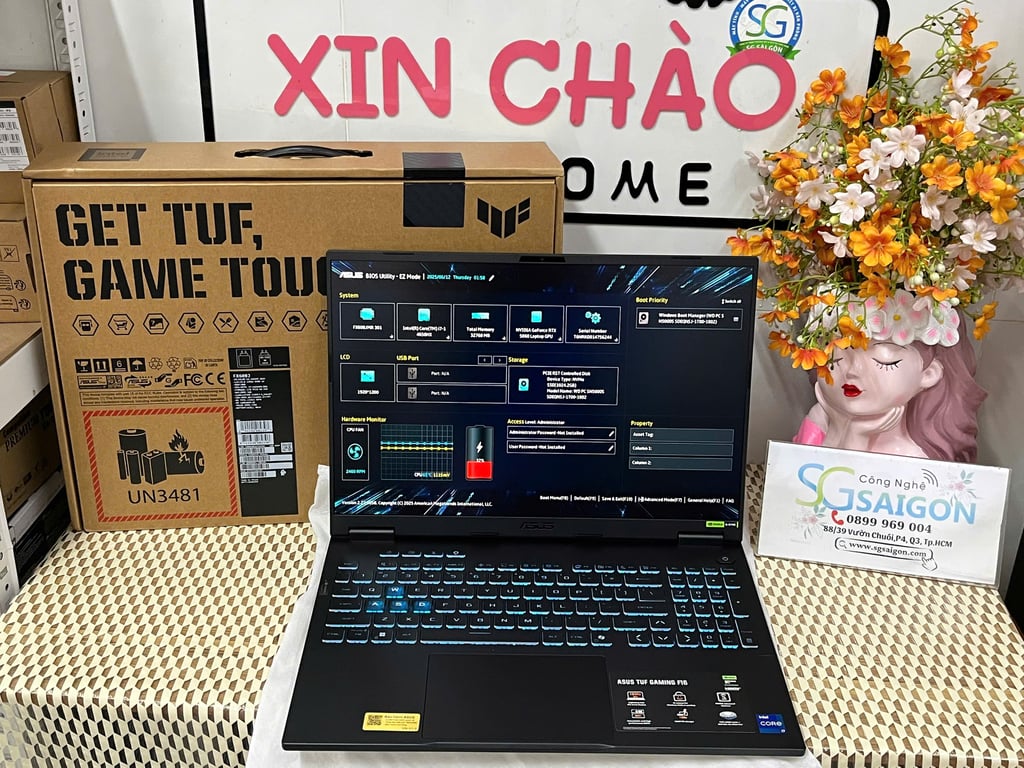 Laptop ASUS TUF Gaming F16 FX608JMR-RV048W (Intel Core i7 14650HX | RTX 5060 | 16 inch FHD + 165Hz | 16GB | 1TB | Win 11 | Xám)