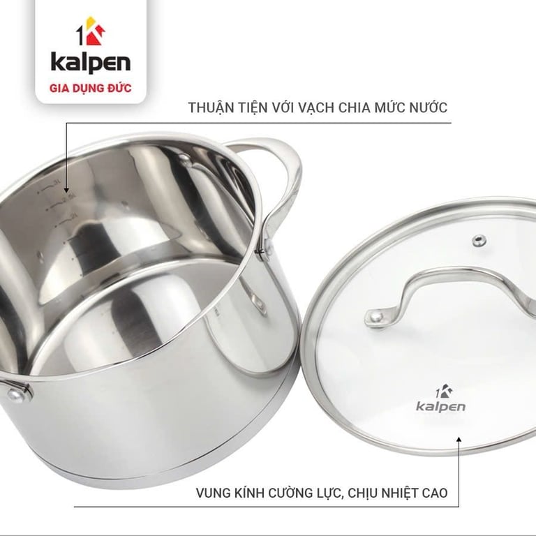 BỘ NỒI INOX 304 CAO CẤP 5 ĐÁY KALPEN SLAMER SM1