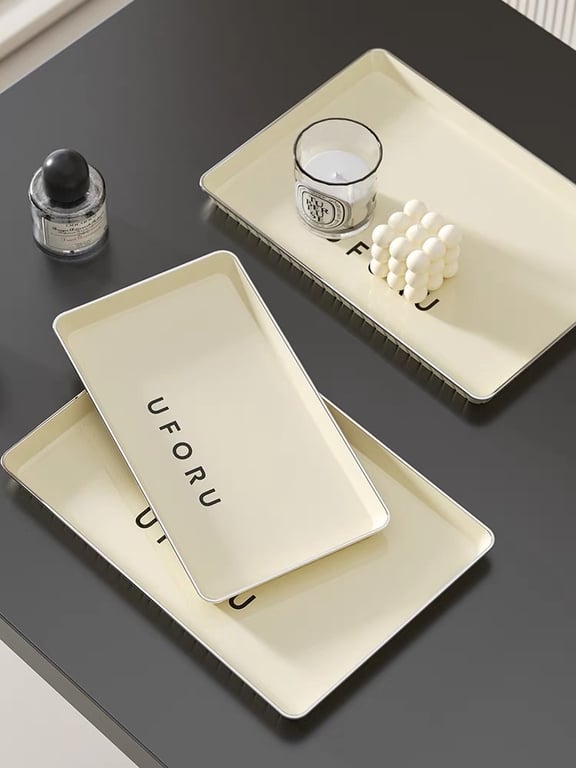 KHAY ĐỰNG ĐỒ ĂN TRÀ BÁNH UFORU MÀU TRẮNG SỮA SANG TRỌNG