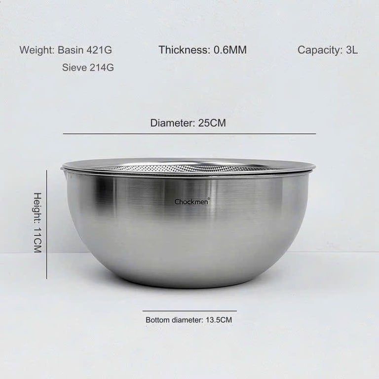 BỘ TÔ RỔ CHOCKMEN INOX 18/10 SIZE 19/22/25/28cm