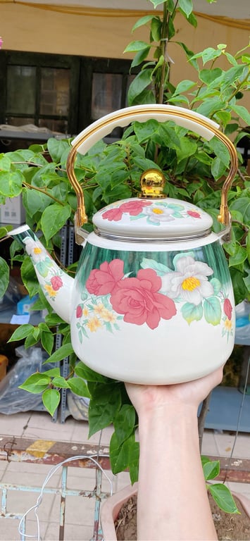 🌷 🌷 🌷 ẤM HOA TRÁNG MEN  3.3L❤️