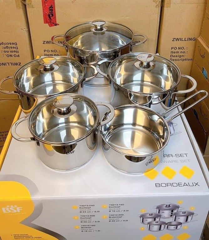 Set nồi BSF Zwilling 5 món siêu đẹp, bóng dày, thiết kế xịn sò