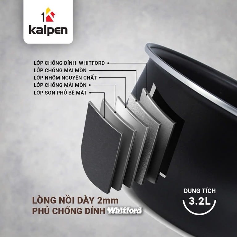 NỒI CƠM ĐIỆN CAO CẤP KALPEN R6 DUNG TÍCH LỚN 3,2L