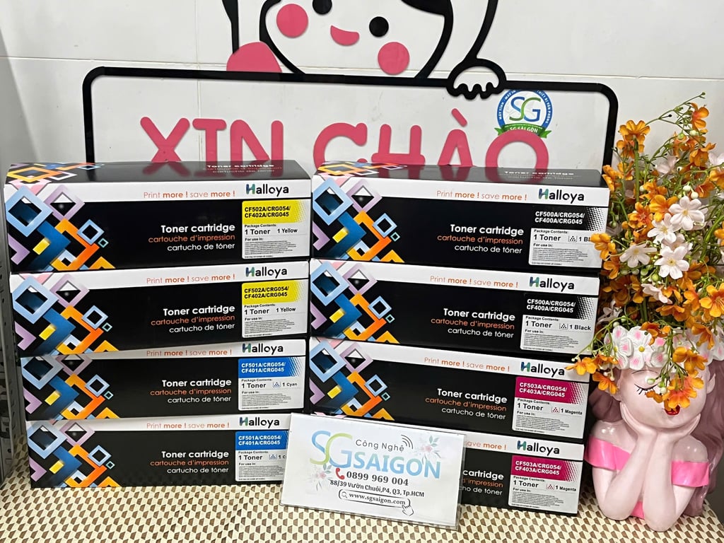 Bộ hộp mực CF401A/CRG045/CF501A/CRG054 - Halloya (4 Màu)