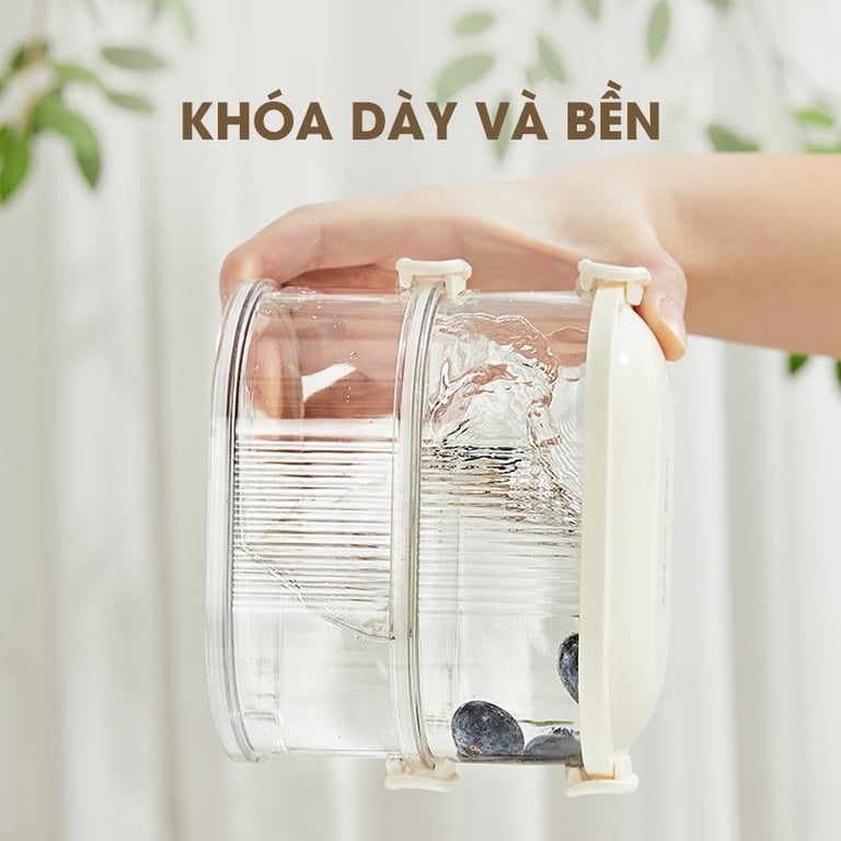 Hộp Đựng Bảo Quản Gia Vị Thực Phẩm 3 Tầng Có Nắp Nhà Bếp