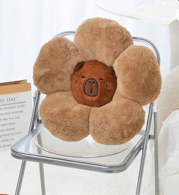 Đệm lông thỏ hoa hình mặt Capybara cute
