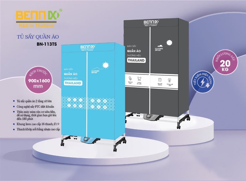 TỦ SẤY QUẦN ÁO BENNIX BN-113TS ☔