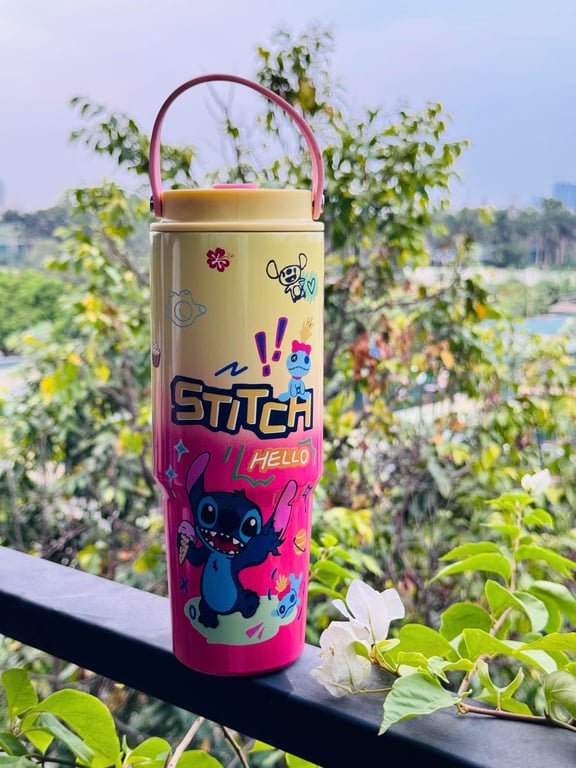 BÌNH GIỮ NHIỆT LABUBU, STITCH, HOẠT HÌNH 900ml