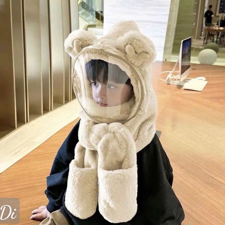 Mũ Tai gấu chữ M 944 kèm kính cho Trẻ Em từ 3-12 tuổi,