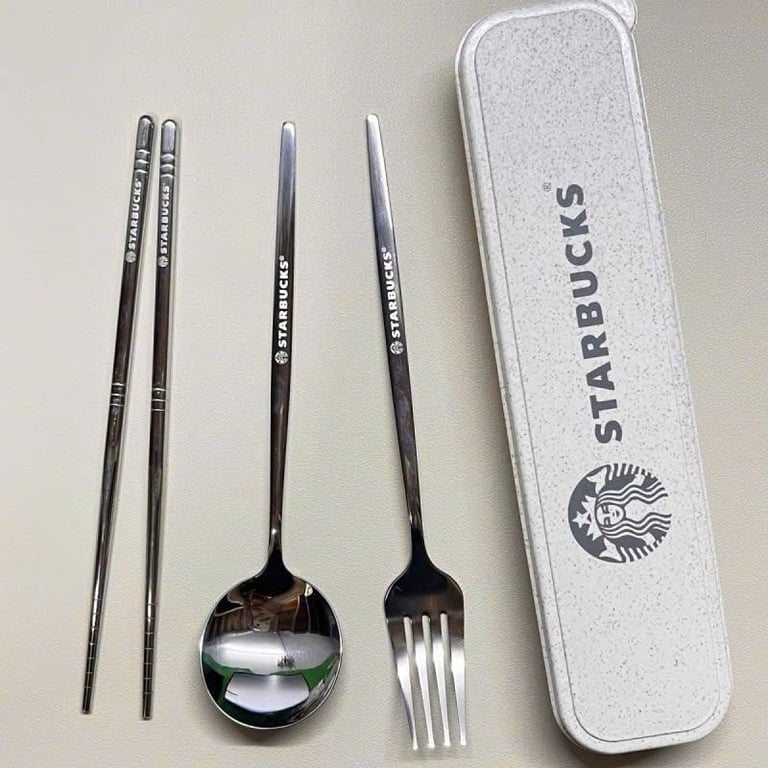 Set 3 món thìa đũa dĩa Starbucks