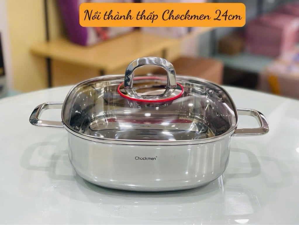 Nồi thành thấp size 24cm chockmen đúc liền khối CKM134