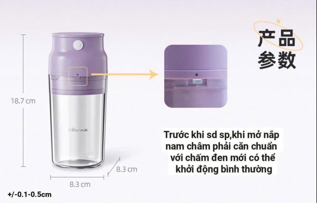 MÁY XAY MINI TỰ ĐỘNG CẦM TAY HÃNG BEAR LLJ-Q03H7