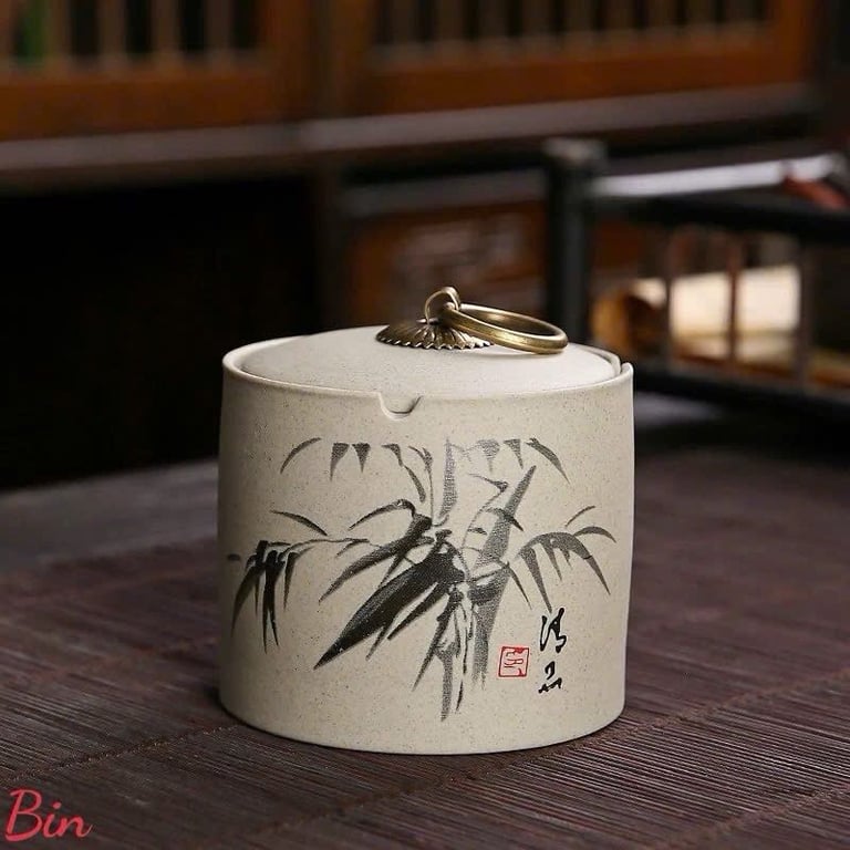 Gạt Tàn Thuốc Lá Bằng Gốm Tử Sa Hoạ tiết Hoa Lá Cổ Điển