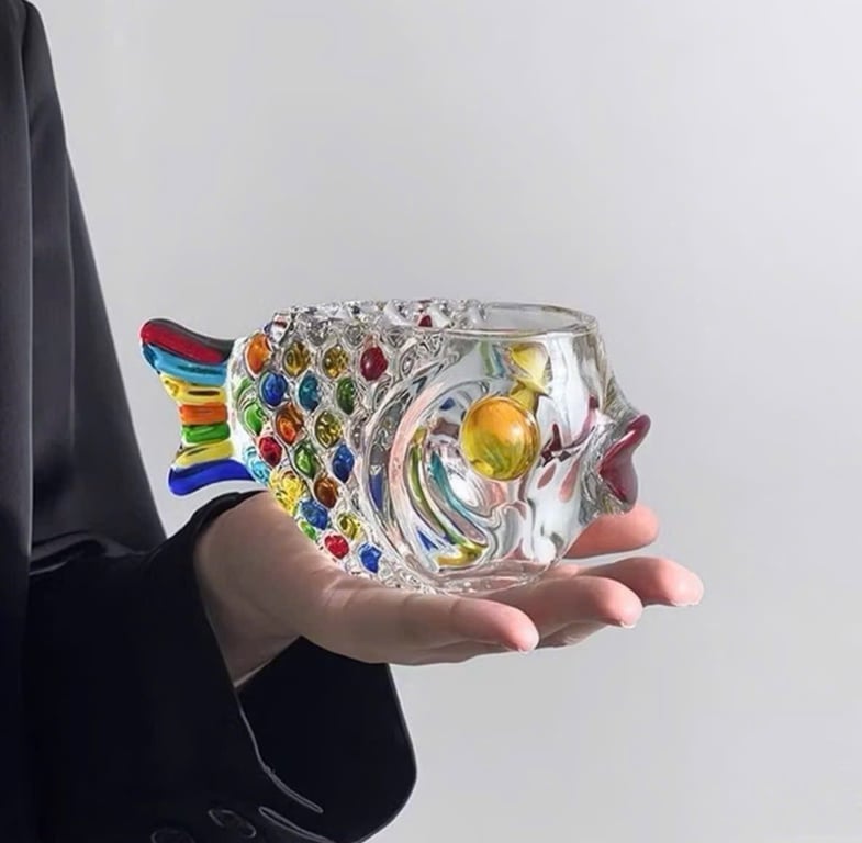 Bình Hoa Thuỷ Canh - Lọ Hoa Thuỷ Tinh Pha Lê Hình Cá 190ml