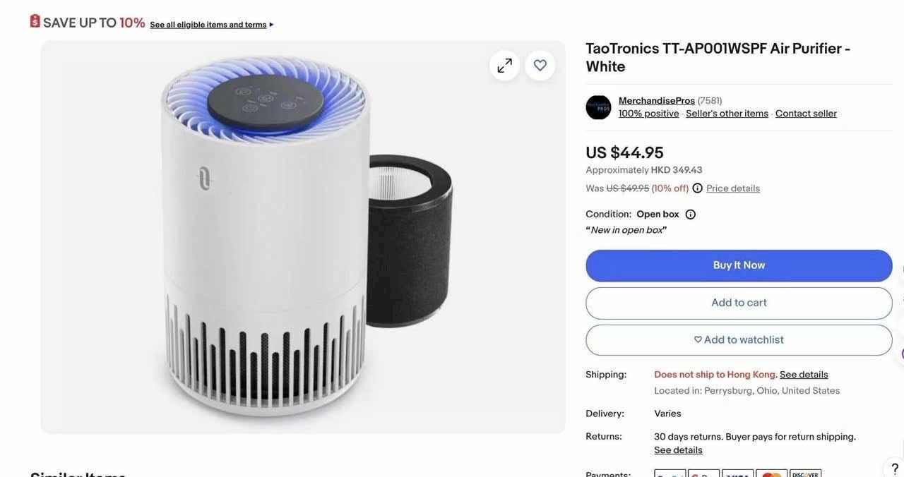 Máy lọc không khí Taotronics Hepa Air Purifier TT AP001