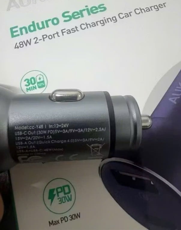 TẨU SẠC NHANH 48W CHO XE HƠI – AUKEY CC-Y48