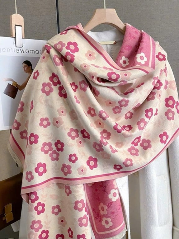 khăn hoa anh đào Chuẩn chất cashmere nặng tay to sụ