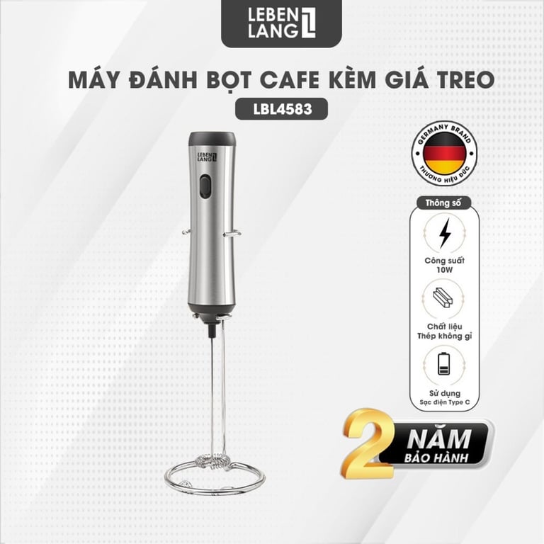 MÁY ĐÁNH BỌT CAFE CẦM TAY LEBENLANG LBL4583