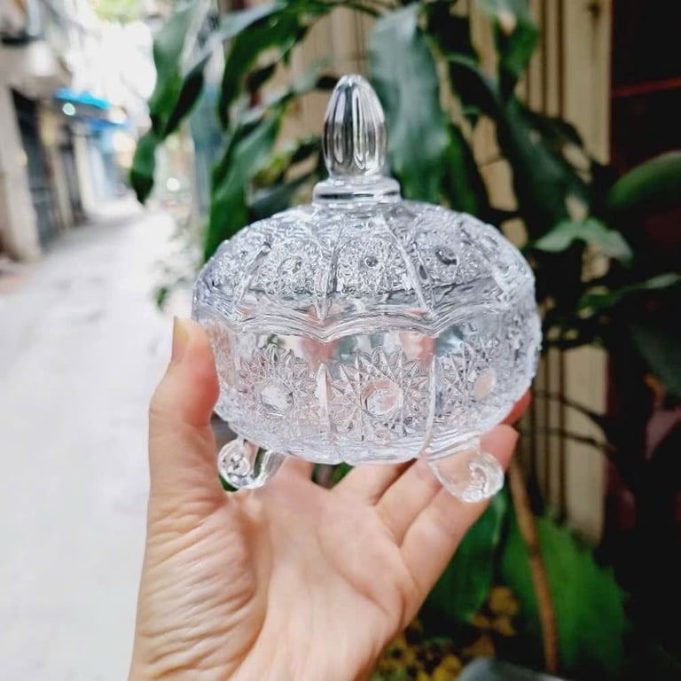 Set 3 Thố Mứt Thuỷ Tinh Pha Lê Có Nắp Cao Cấp❤️
