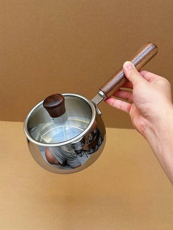 Quánh mini tay cầm gỗ có nắp 12cm - RK751