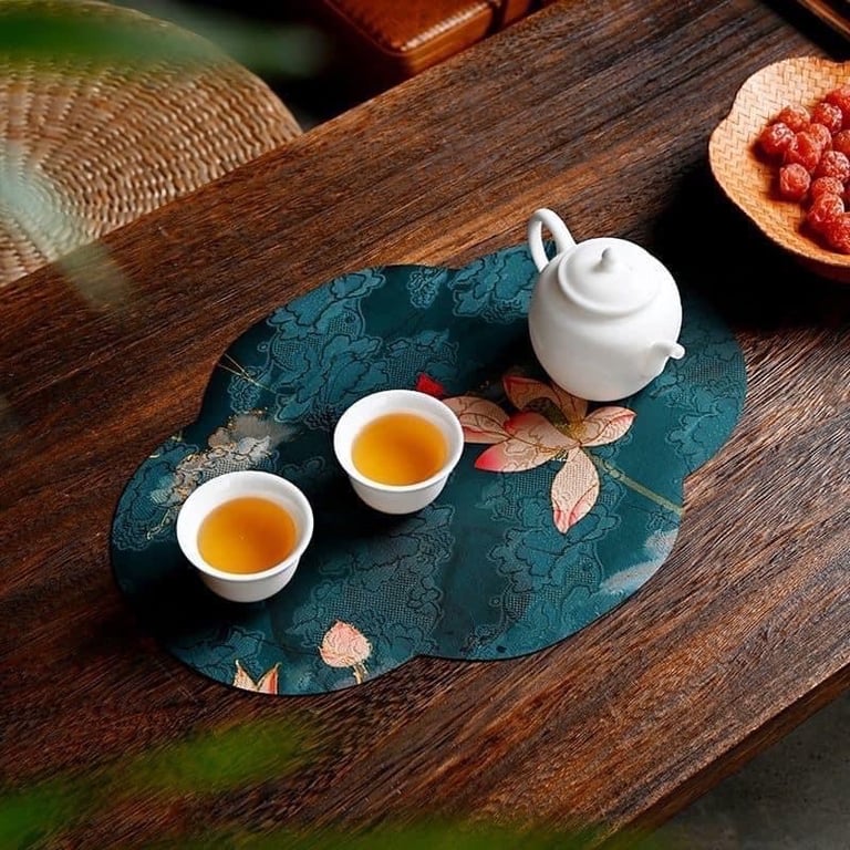 Thảm trải bàn cà phê chống thấm nước phong cách Trung Hoa