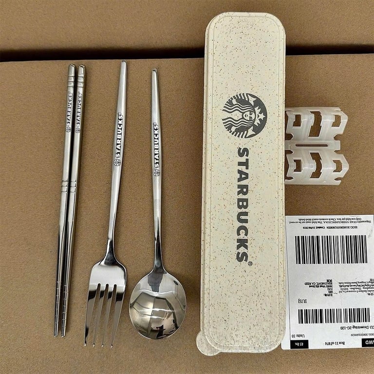 Set 3 món thìa đũa dĩa Starbucks