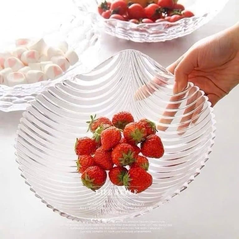 Set 3 ĐĨA THUỶ TINH HÌNH LÁ