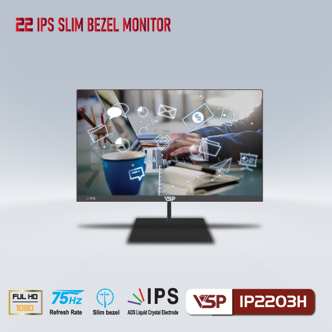 Màn Hình Máy Tính VSP IP2203 (21.5 INCH/ FHD/ IPS/ 75HZ/ 5MS)