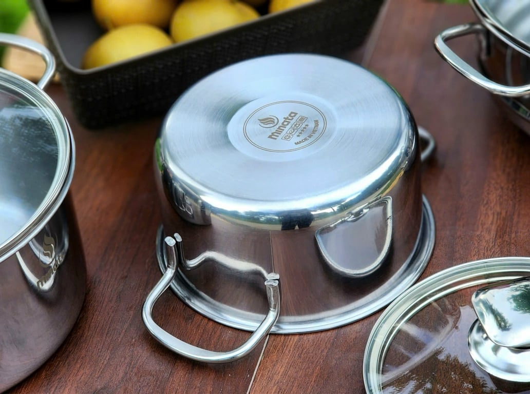 Bộ nồi 4 món (3 nồi +1 xửng thông minh) MINATA MPS1820-FL