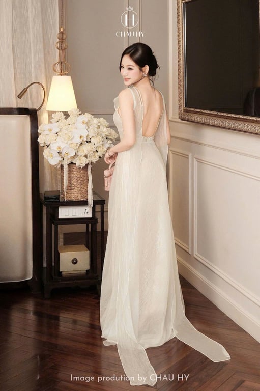 Set ren 2 dây mix áo tơ brand Châu Hy
