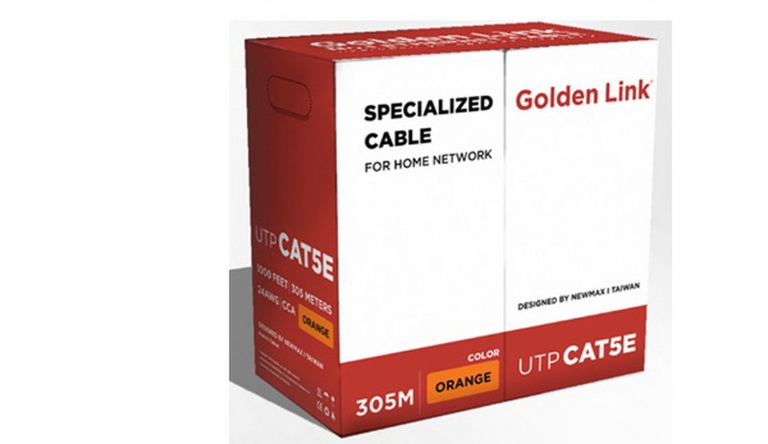 Dây Cáp Mạng Golden Link UTP Cat 5e Platinum 305m/Cuộn, NM (Cam)