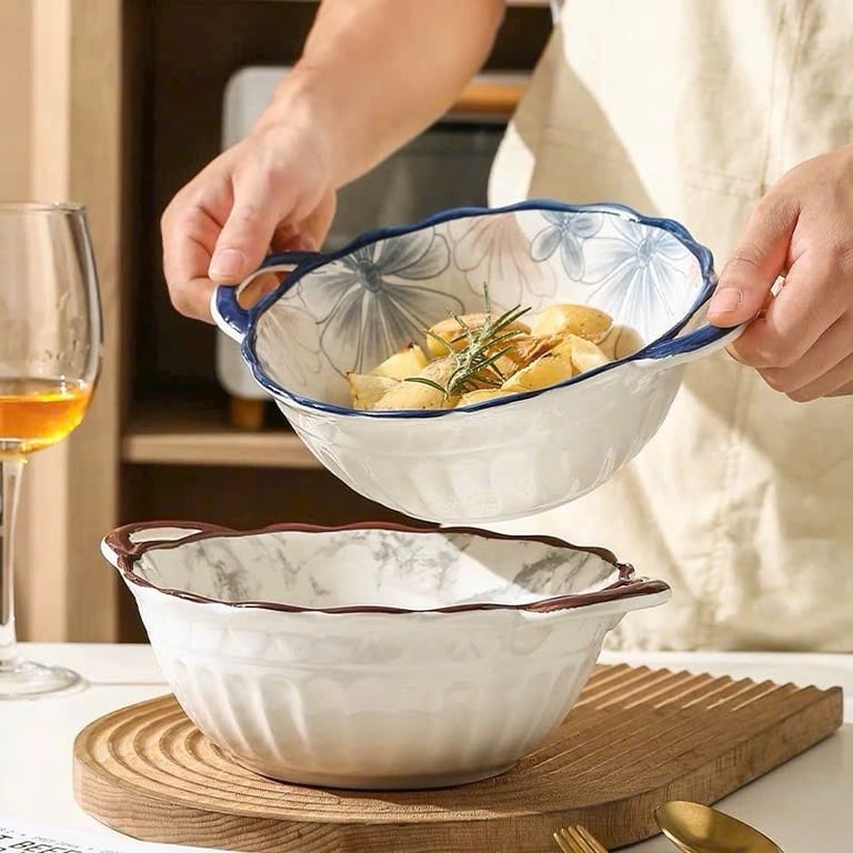 SET 2 BÁT TÔ SỨ CÓ TAY CẦM TIỆN LỢI