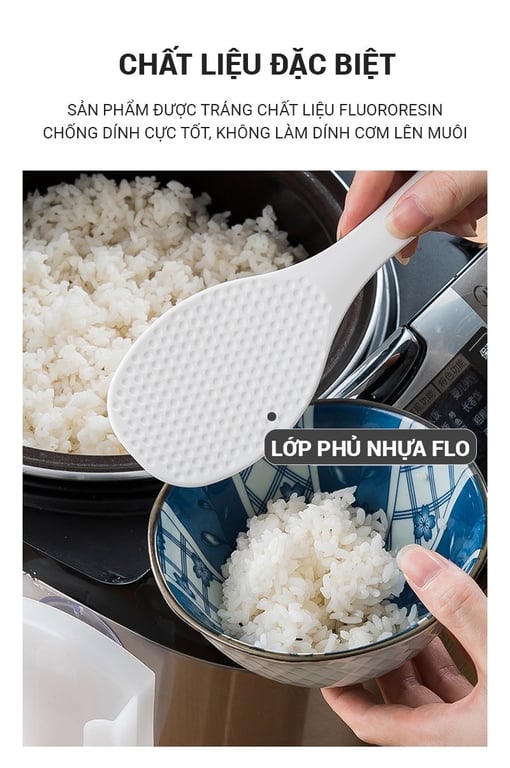 🦋 Muôi xới cơm kèm giá đựng Nhật Bản