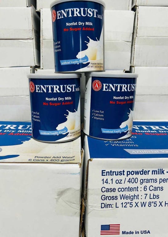 Sữa Entrust nonfat dry milk no sugar added Mỹ 400g