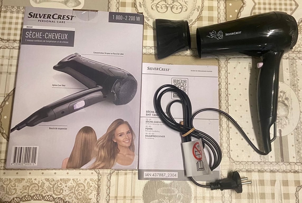 Máy sấy tóc Silvercrest Ion 2200 Watt, made in Germany, bill Pháp