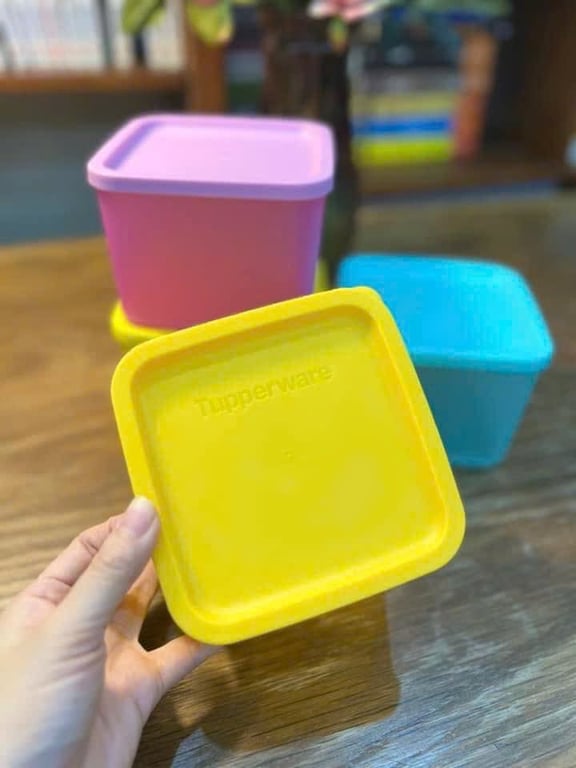 TUP11 - Set 4 hộp Tupperware ngăn mát dung tích 1000ml, mix màu
