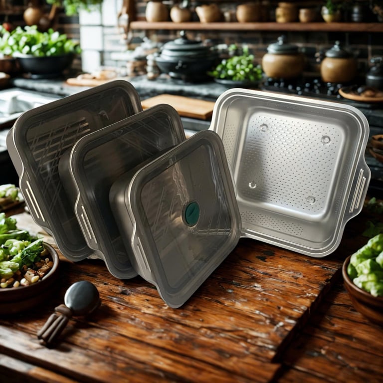 set 4 hộp hút chân không Keller