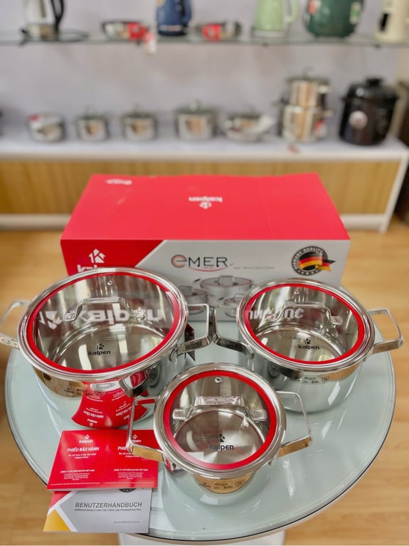 BỘ NỒI INOX 3 LỚP LIỀN KHỐI KALPEN EMER EM1