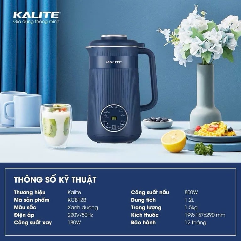 Máy làm sữa hạt mini Kalite KCB12B 1200ml