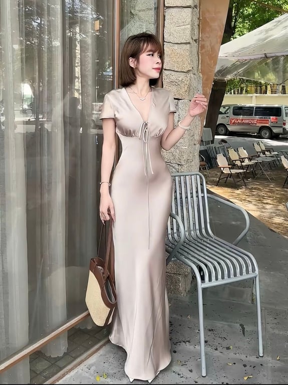 Lụa có tay nâu , be ( size M )