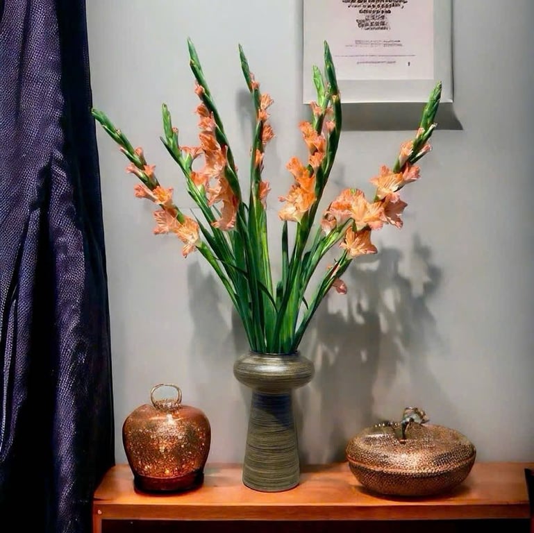 Bình hoa Bát Tràng miệng phình cao 31cm