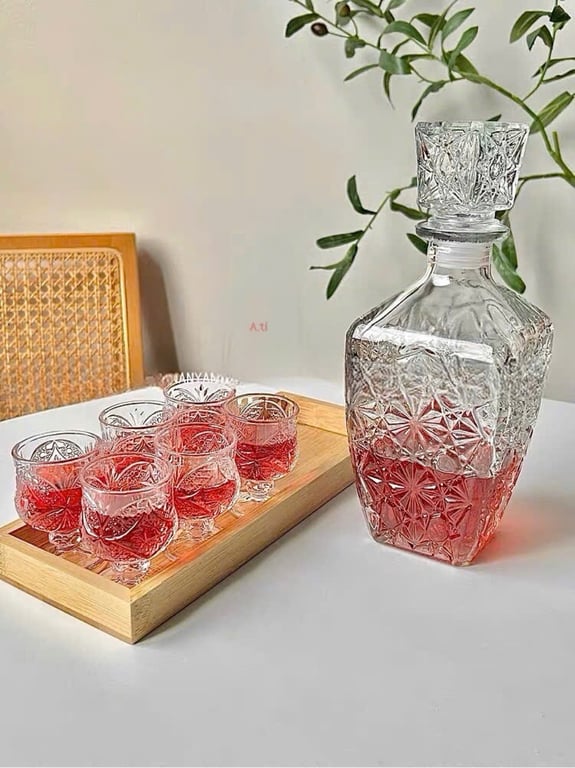 BỘ BÌNH THUỶ TINH KÈM 6 LY XINH XINH ❤️