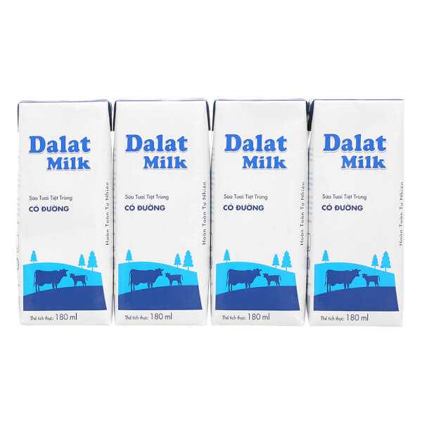 [Hộp 180ml] Sữa tươi tiệt trùng Dalat Milk