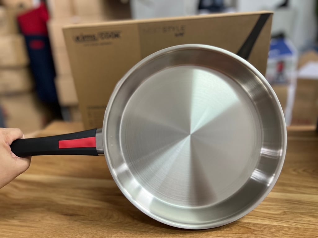Chảo Next Style Super inox 3 lớp đáy từ Kims Cook 28cm❤️