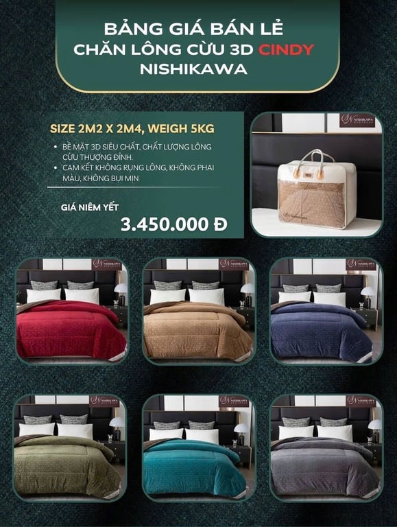 CHĂN LÔNG CỪU - CINDY-  NHẬT BẢN NISHIKAWA