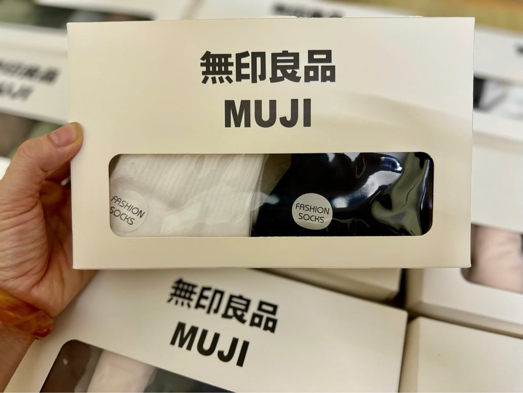 Set 5 tất nữ Muji cổ trung viền bèo