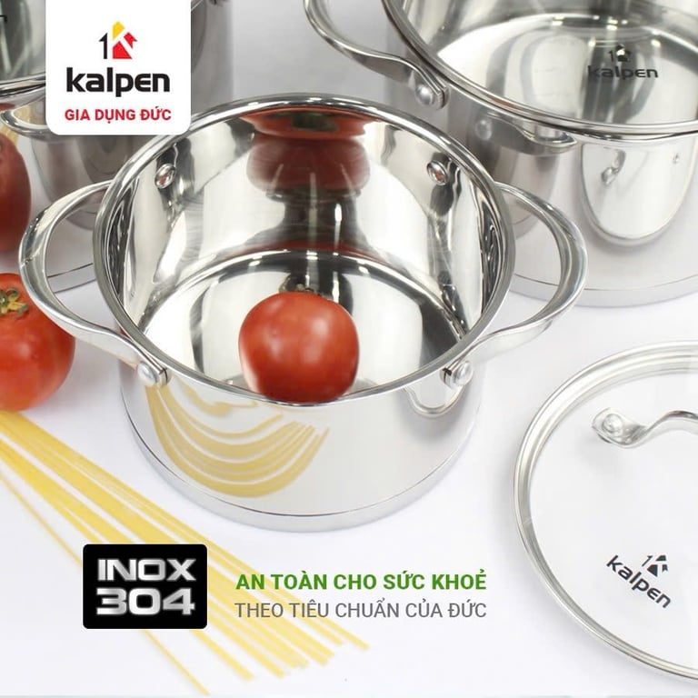 BỘ NỒI INOX 304 CAO CẤP 5 ĐÁY KALPEN SLAMER SM1